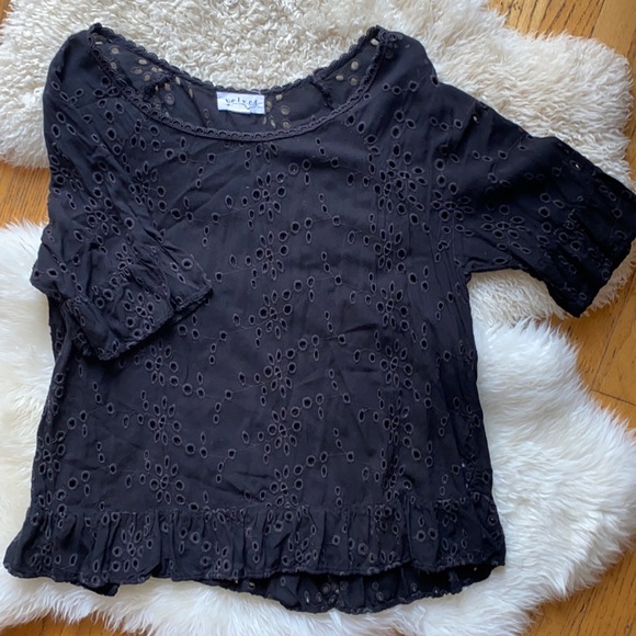 Velvet by Graham & Spencer Eyelet Peplum Top - Picture 2 of 9